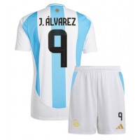 Dres Argentina Julian Alvarez #9 Domaci za djecu Copa America 2024 Kratak Rukav (+ kratke hlače)